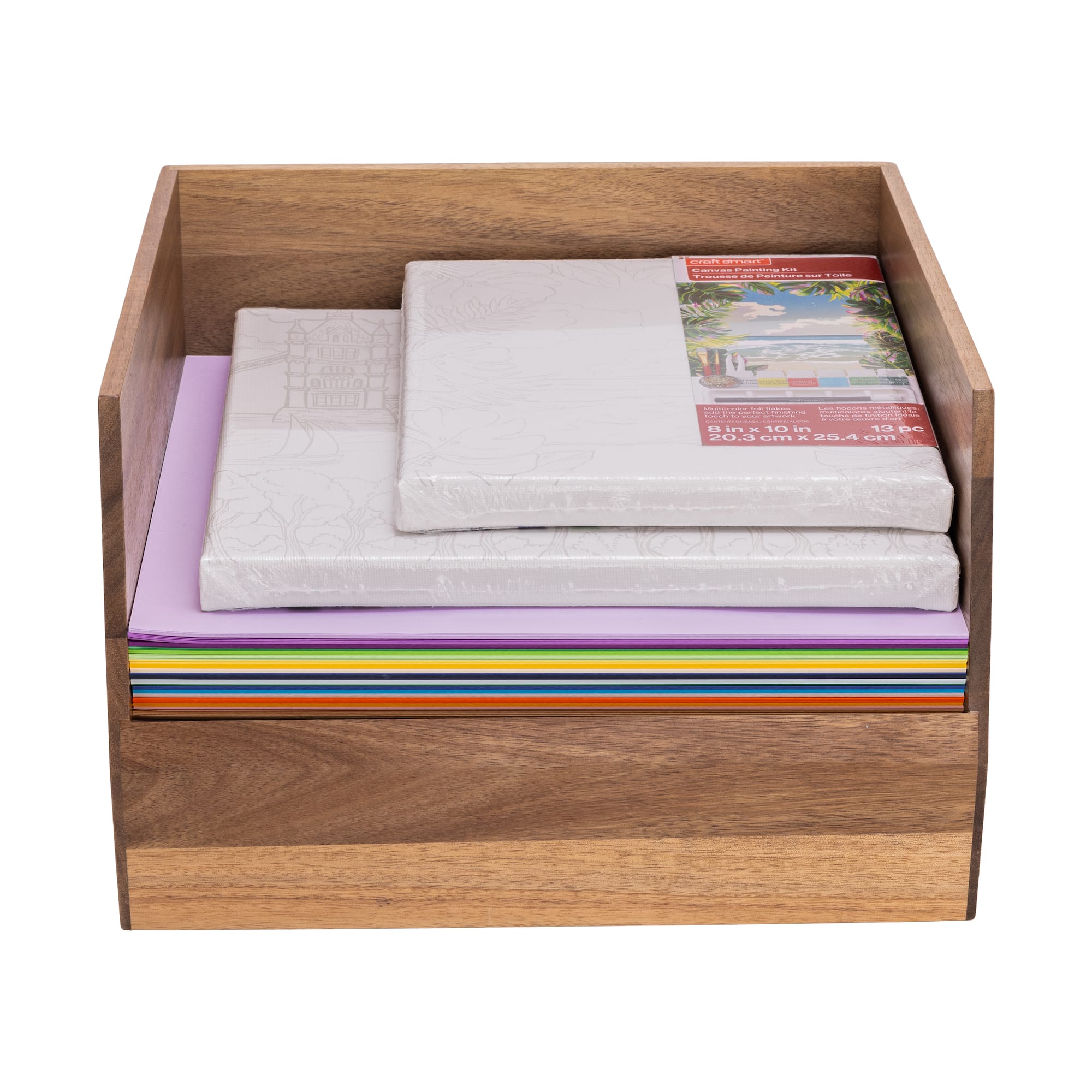 Seville Classics Large Acacia Wood Stacking Tray